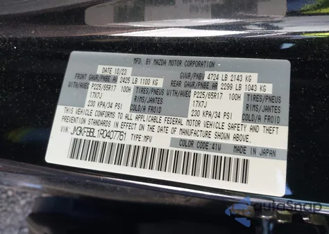 2024 Mazda Cx-5 2.5 S Select from USA, damaged, VIN JM3KFBBL1R0407761